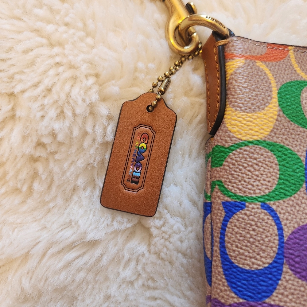 Coach Kitt Messenger Crossbody in Rainbow Signature Canvas Pride CA232 NWOT - Picture 6 of 10